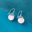 12-13mm Cultured Coin Pearl Drop Earrings in Sterling Silver