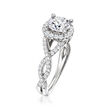 Gabriel Designs .41 ct. t.w. Diamond Engagement Ring Setting in 14kt White Gold