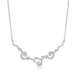 .50 ct. t.w. Diamond Swirl Necklace in Sterling Silver