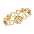 C. 1960 Vintage .33 ct. t.w. Diamond Rosette and Circle-Link Bracelet in 14kt Yellow Gold