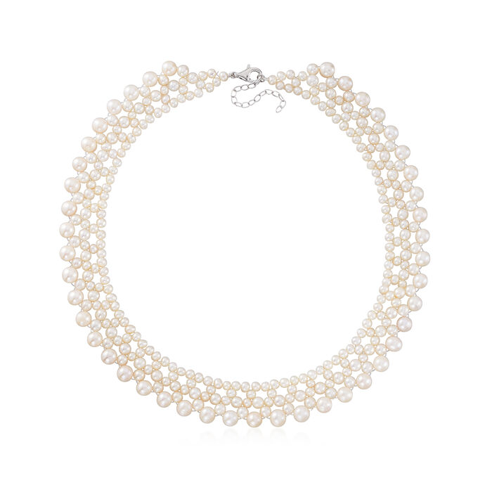 4-7mm Cultured Pearl Necklace with Sterling Silver