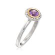 Phillip Gavriel &quot;Popcorn&quot; .50 Carat Amethyst Ring in Sterling Silver and 18kt Gold