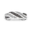 .15 ct. t.w. Black and White Diamond Twisted Ring in Sterling Silver