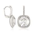 Swarovski Crystal &quot;Latitude&quot; Clear Crystal Frame Drop Earrings in Silvertone