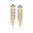 6.80 ct. t.w. Multicolored Sapphire Chandelier Earrings with .29 ct. t.w. Diamonds in 18kt Yellow Gold