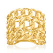 Italian 18kt Gold Over Sterling Multi-Row Curb-Link Ring