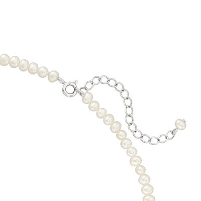 3.5-4.5mm Cultured Pearl Choker Necklace with Sterling Silver