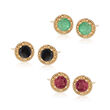 1.90 ct. t.w. Multi-Gemstone Jewelry Set: Three Pairs of Stud Earrings