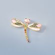 Multi-Stone Dragonfly Pin in 14kt Yellow Gold
