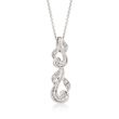 Diamond-Accented Swirl Pendant Necklace in 18kt White Gold