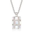 Belle Etoile &quot;Regal&quot; Mother-Of Pearl and .30 ct. t.w. CZ Pendant in Sterling Silver