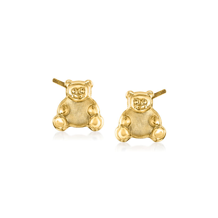 Child's 14kt Yellow Gold Teddy Bear Earrings