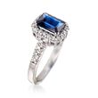 1.70 Carat Sapphire and .35 ct. t.w. Diamond Ring in 14kt White Gold