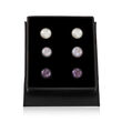 7-8mm Multicolored Cultured Pearl Stud Earrings in Sterling Silver