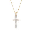 .25 ct. t.w. Diamond Cross Pendant Necklace in 14kt Yellow Gold