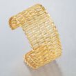 Italian 18kt Gold Over Sterling Silver Textured and Woven Cuff Bracelet