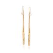 14kt Yellow Gold Bead and Chain Tassel Drop Earrings