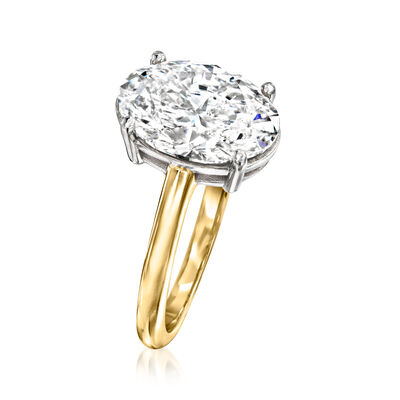 3.00 Carat Oval Lab-Grown Diamond Solitaire Ring in 14kt Yellow Gold