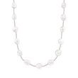 10.5-11.5mm Cultured Baroque Pearl Station Necklace in Sterling Silver