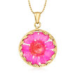 Italian Dried Flower Pendant Necklace in 18kt Gold Over Sterling