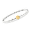 Cape Cod Jewelry Sterling Silver and 14kt Yellow Gold Bangle Bracelet
