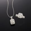.45 ct. t.w. Baguette and Round Diamond Pendant Necklace in 14kt White Gold