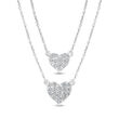 .12 ct. t.w. Diamond Double-Heart Layered Necklace in Sterling Silver