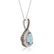 Le Vian .70 Carat Sea Blue Aquamarine Pendant Necklace with .87 ct. t.w. Chocolate and Vanilla Diamonds in 14kt Vanilla Gold