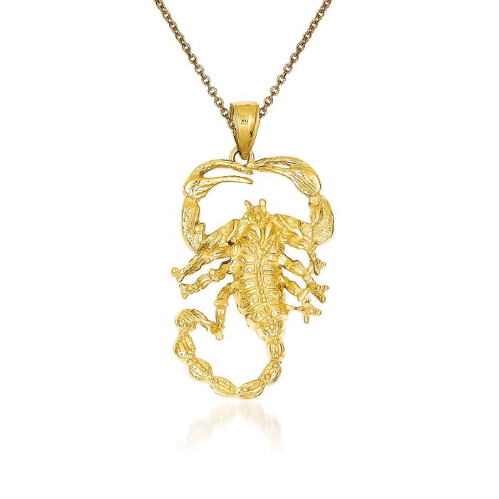 14kt Yellow Gold Scorpion Pendant Necklace