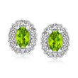 2.40 ct. t.w. Peridot Jewelry Set with White Topaz Accents: Pendant Necklace, Earrings and Ring in Sterling Silver