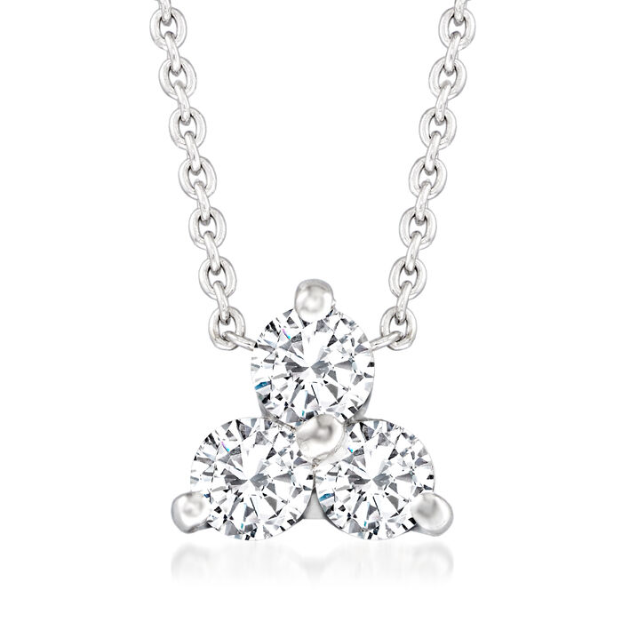 Roberto Coin .27 ct. t.w. Diamond Cluster Necklace in 18kt White Gold