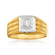 C. 1950 Vintage .10 Carat Diamond Ring in 14kt Two-Tone Gold