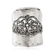Oxidized Sterling Silver Open-Space Filigree Ring