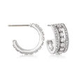 Swarovski Crystal J-Hoop Earrings in Silvertone