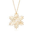 14kt Yellow Gold Large Snowflake Drop Necklace
