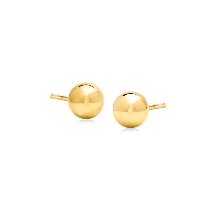 6mm 14kt Yellow Gold Ball Stud Earrings