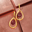 20.00 ct. t.w. Ruby Teardrop Earrings in 14kt Yellow Gold