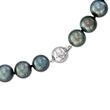 12-15mm Black Cultured Tahitian Pearl Necklace with Diamond Accent and 14kt White Gold