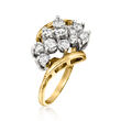 C. 1980 Vintage 1.05 ct. t.w. Diamond Cluster Ring in 14kt Yellow Gold