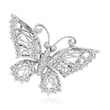 C. 1990 Vintage .60 ct. t.w. Diamond Butterfly Pin/Pendant in 14kt White Gold