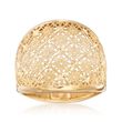 Italian 18kt Yellow Gold Openwork Floral Ring