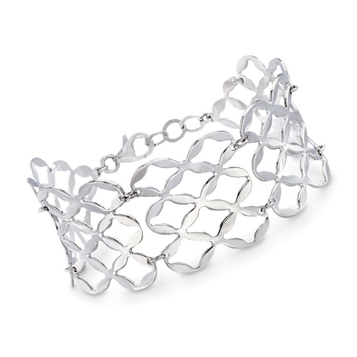 Italian Sterling Silver Lattice-Link Bracelet