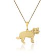 14kt Yellow Gold Border Collie Pendant Necklace