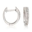 .25 ct. t.w. Diamond Two-Row Hoop Earrings in 14kt White Gold
