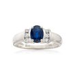 .75 Carat Sapphire and .10 ct. t.w. Diamond Ring in 14kt White Gold