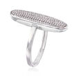 .23 ct. t.w. Pave Diamond Oval-Shaped Ring in 14kt White Gold