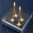 Italian 18kt Yellow Gold Star and Chain Drop Earrings