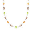 C. 1990 Vintage 51.10 ct. t.w. Multi-Gemstone Bead Necklace in 18kt White Gold
