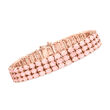 Pink Opal Three-Row Tennis Bracelet in 18kt Rose Gold Over Sterling