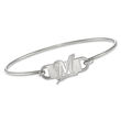 Sterling Silver MLB Milwaukee Brewers Small Center Wire Bangle Bracelet. 7&quot;
